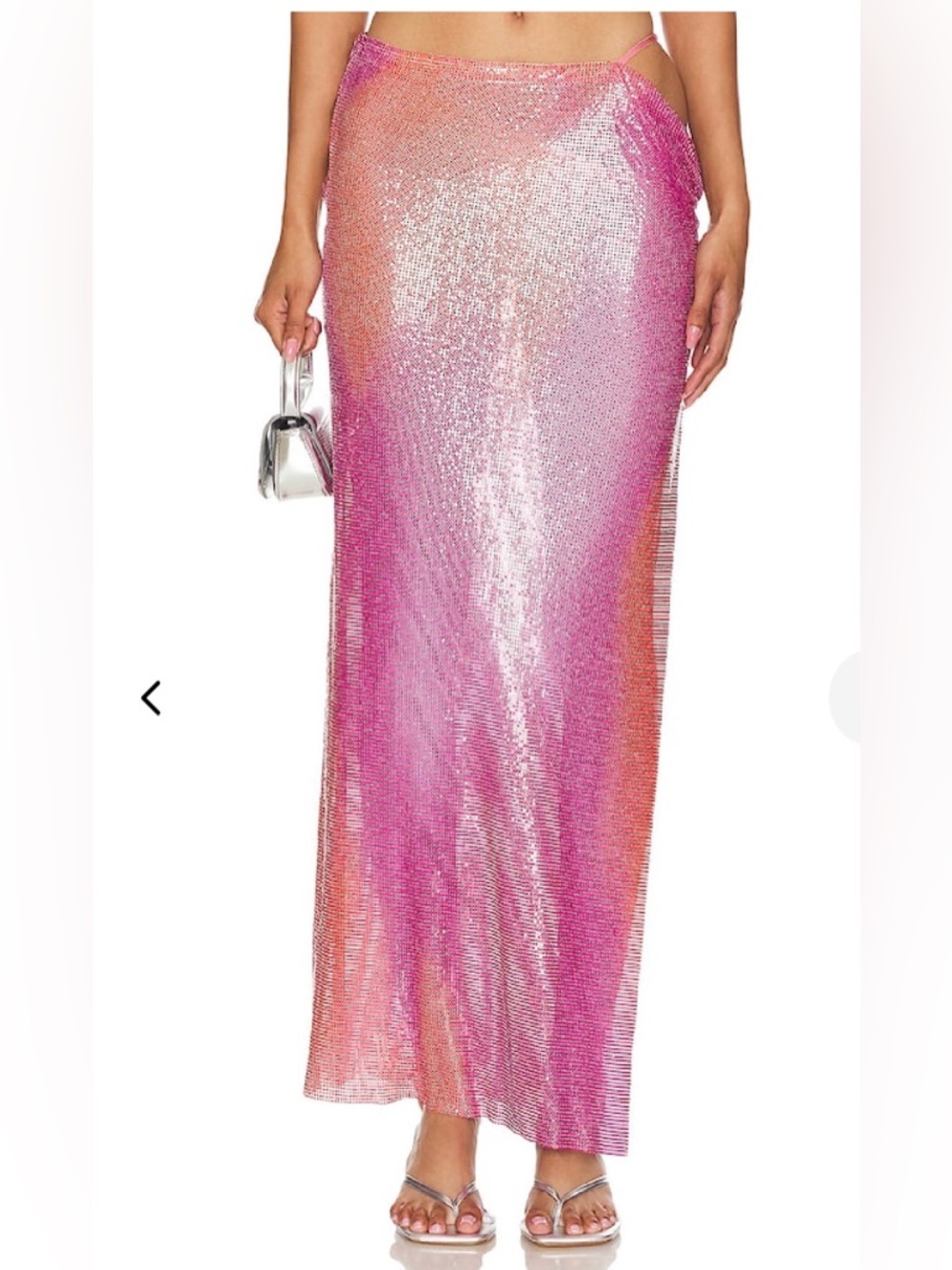 Lovers + Friends Pink to Orange Ombre Sheer Asymmetrical Maxi Skirt - nwt XS - Picture 4 of 9